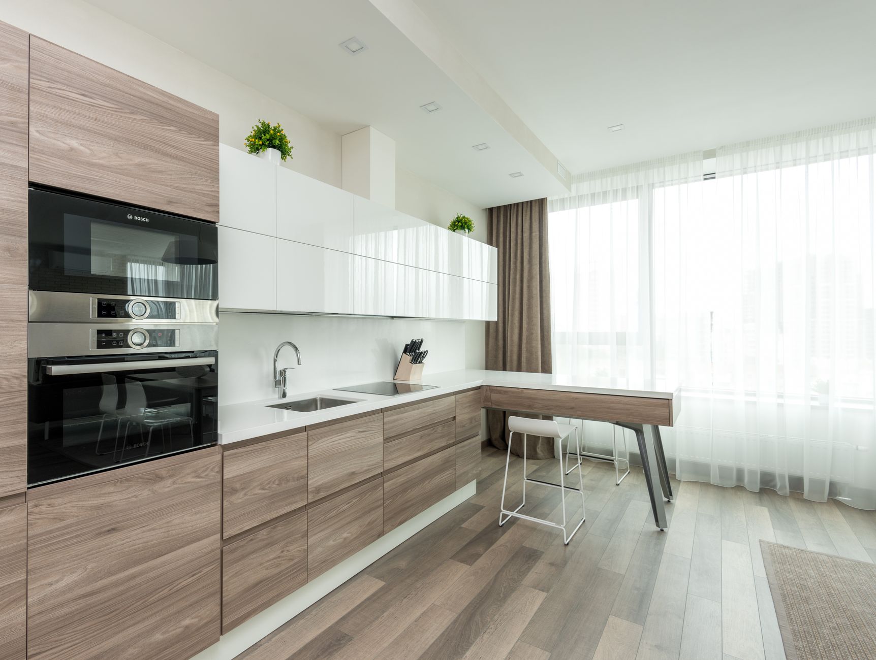 Cuisine moderne avec mobilier contemporain